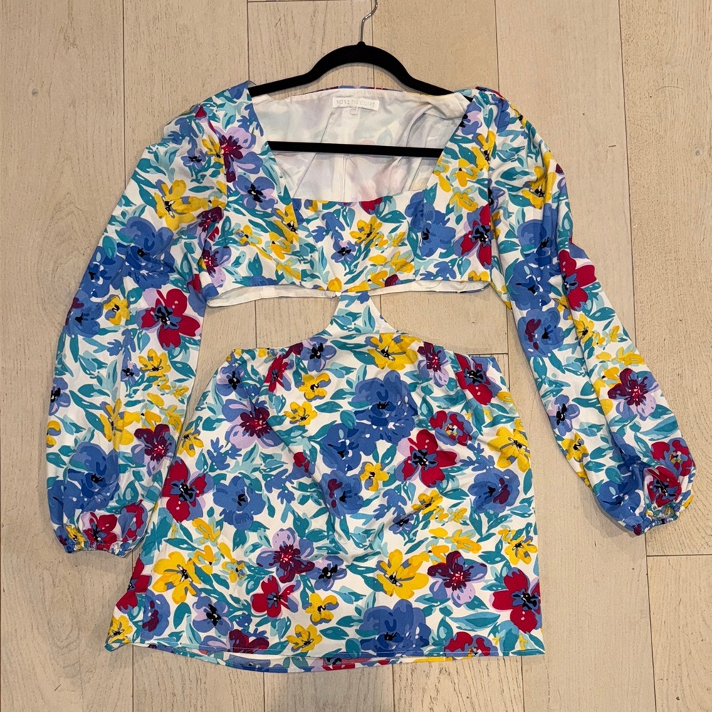 Vibrant Floral Backless Dress